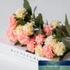 Yapay Çiçekler Ortanca Yüksek Kaliteli Küçük Ipek Sahte Çiçek Ev Otel için DIY Düğün Dekorasyon Çiçek Çelenk Aksesuar