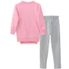 Leggings garment Set Lovely Girl 2-Piece Long Sleeve Jacket Pants Clothes For Twins Girls Disfraz Baby nias 2 8 aosX1019