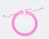 Быстрое пропуская светодиодная зарядка кабеля цвет радуги цвет светодиодный зарядный кабель для Android 1M LED USB зарядное кабель для Samsung