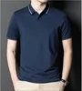 Clothing Men's T-Shirts Regular Length Lapels Short Sleeves Cotton