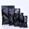 11 Size Black Aluminium Foliezak Platte Bodem Metallic Mylar Black Zip Bag Voedsel Verpakking Tas Wholesale LX1042