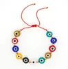Bracelet en perles de perles turcs chanceux d'oeil coloré bracelet de charme de mauvais yeux or bracelet en argent pour femmes bijoux féminin