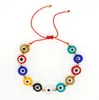 Turkish Lucky Eye Glass Beaded Bracelet Colorful Evil Eye Charm Bracelet Gold Silver Chain Bracelet for Women Female Jewelry