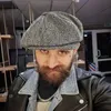 Wool Newsboy Caps Men Herringbone Flat Caps Gatsby Cap wełniane wełniane czapki Golf Hats Vintage Hat Winter Peaky Blinders3312460