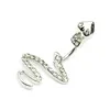 Snake Navel Ring Anti Allergy Rostfri Steel Belly Button Rings CZ Navel Bar för män och kvinnor5099460