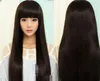 70CM Sexy Lady Long Straight Women Wig Black Cosplay Synthetic
