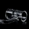 No-Weld Splash Guard Auto-Spinner Quartz Banger Smoke Beveled Edge 10/14 / 18mm Male Female Nail Avec 2pcs Tourbillon / Spinning Air Holes Pour Dab Rigs Water Bongs