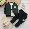 Baby Boy Fashion Roupas Conjunto Kid Tie Traduções de Alta Qualidade Outono Primavera Primavera Tracksuit para crianças roupas de festa de casamento 220218