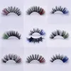 20 mm 25 mm kleurrijke wimper faux 3d mink wimpers dik lang gekleurd valse oog lash glanzend feest vol strip oog wimpers extensie make -up