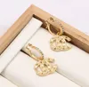 Lots 20style Design 18K Gold Plated Luxury Designer Double Letters Stud Ear Hook Geometric Famous Women Crystal Rhinestone Pearl Earring Wedding Party Jewelry