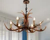 Nordic Brown Antler lustres chambre Éclairage Résine Bougie Lustre pour Salon Plafonnier Moderne Suspension pour salle à manger