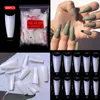 500PCSPACK CLEAR Natural False Acrylic Nail Tips Half Cover French Coffin Fake Nails For Extension FingerNails UV Gel Manicure4273161