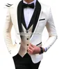 Herrenanzüge, 3-teilig, Partykostüm, Slim-Fit-Anzüge, klassisches Design, Schalkragen, Smoking, Abschlussballanzug, Blazer, Hosen, Weste für Hochzeit 201027