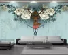 Papel de parede para paredes decoração de casa fantasia flor ling veados 3d papel de parede personalizado desenho animado animal 3d