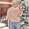 Santa Noel Jumper Sonbahar Kış Sevimli Kazak Baggy Pembe Örme Kazak Kazak Kadınlar Için Tops Moda Giysiler 201130