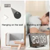 Wall Clock Mirror Alarm LED -klocka Digital elektronisk temperatur Sze Clocks USB Nightlight Home Decoration Tools Y200407