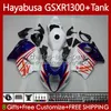 OEM Body + Tanque para Suzuki Hayabusa GSXR 1300CC GSXR-1300 1300 CC 1996 2007 74No.129 GSX-R1300 GSXR1300 96 97 98 99 00 01 GSX R1300 02 03 04 05 06 07 Kit de carenagem azul azul blk