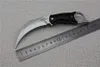 Hibben Claw UC-120 고정 블레이드 나이프 생존 전술 발톱 나이프 D2 블레이드 마이크란 핸들 야외 캠핑 EDC 도구를위한 가죽 외장