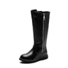 filles d'hiver en cuir véritable bottes hautes enfants bottes de neige LJ201201