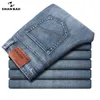 Jeans en denim droit slim pour jeunes hommes vêtements de marque d'automne coton stretch de haute qualité jeans classiques de la mode confortable 201111