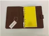 19 CM * 12.5 CM Agenda Note BOOK Cover Lederen Dagboek Leer met stofzak en factuurkaart Note boeken Hot Koop Stijl Gouden ring 888