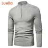 Luulla Hommes Printemps Nouveau Casual Coton Pulls À Col Roulé Pull Hommes Automne Mode Tricoté Zip Pull Veste Hommes Collection LJ201009