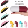 18 cm Mini Yağmur Cep Güneş Küçük Şemsiye Anti UV 5 Katlanır Rüzgar Geçirmez Kapsül Kılıfı Taşınabilir Seyahat Şemsiye Güneşli Yağmurlu Günü 201112
