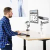 Premium Silver Aluminum Single Monitor Pneumatic Spring Arm, Adjustable Desk Mount Stand | Fits 1 Screen 17 to 32 inches (STAND-V101SV)