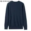 Men Sweaters Combed Embroidery Crewneck Knitwear Cotton Ribbed Long Sleeves 18051602 211221