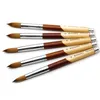 1 pc Kolinsky Sable Acryl Nail Art Brush No. 2/4/6/8/10/12/14/16/18 UV gel snijpen borstel vloeibare poeder Diy nageltekening