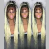 新しい13x4quotレースフロントボックスブレードウィッグベビーヘアハンドブラックブランドブランドコーンロー編みWig Wigs for AFR2267311