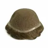 Q6 Toupee For Men Lace & PU Base Human Hair Replacement System Unit Durable Male Hair Prosthesis