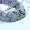 Плетеные Толстые диапазона волос для женщин Solid Color Head Wrap головной убор Упругие ободки Twist Вязание аксессуары для волос