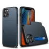 Gniazdo karty Soft TPU Hard PC Odporne od szokowe obudowy telefoniczne dla iPhone'a 15 14 13 12 Mini 11 Pro XS MAX XR 7 8 Plus Samsung S23 S22 S21 Note20 Ultra S21fe Pocket Case