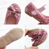 Fashion Children Shoes For Toddlers Girls Kids Princess Leather Flats With Rhinestone Crystal Bling Glitter Fabric Dress Shoes