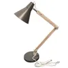 New Design Alightup Classical Mini Fashion Frosted Metal Lampshade and Wooden Bracket Texture Study Table Lamp with Light Source US Plug