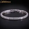 CWWZircons Merk Vierkante m Zirconia Tennis Armbanden voor Vrouw Wit Goud Kleur Princess Cut CZ Bruiloft Sieraden CB169 2202226386056