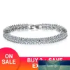 New Luxury Princess 3mm 18cm 925 Sterling Silver Bracelet Bangle for Women Anniversary Gift Jewelry Wholesale Moonso S5451