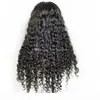 Curly 5x5 Jedwabny Top Lace Close Peruki dla czarnych kobiet Brazylijskie 13x6 koronkowe peruki 150 180 gęstość Remy Wig9219282