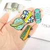 Cartoon Cool Skateboard Enamel Pins Colors Fashion Popular Brooches For Kids Gift Lapel Pins Clothes Bags