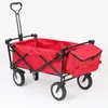 Foldable Garden Wagon with Canopy 4 Wheel Folding Camping Cart Collapsible Festival Trolley Adjustable Handle free fast sea shipping GGD2339