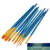 10 Pcs blue Artist Paint Brush Set Nylon Hair Watercolor Acrylic Oil Painting Brushes Drawing Art Supplie