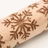 3D Weihnachts-Elch-Schneeflocken-Muster, Prägung, Nudelholz, Backen, Kekse, Kekse, Kuchen, gravierte Walze