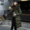 フード付きレディースコート高品質の暖かいアウトウェアレディースパーカージャケットミッドロング女性冬の厚い女性211223