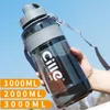 Brand 1000ml BPA Free Sport Drinking Water Bottle with Straw 1L 2L 3L Plastic Water Drinking Bottle for Water Space Bottles 201105