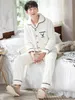 Plus Size White Nightwear Long Sleeve Winter Pijama Thicken Warm Flannel Pajamas Set Soft Sleepwear Male Men Pyjamas Set LJ201112
