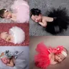 Nouvelle fleur nouveau-né bébé tutu jupe et bandeau assorti ensemble moelleux bébé fille tutu jupe photographie accessoires douche cadeau1