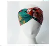 Designer 100 % Seide Kreuz Stirnband Frauen Mädchen elastische Haarbänder Retro Turban Headwraps Geschenke Blumen Kolibri Orchidee