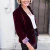 Zzoux Women Blazer Blazer Velvet Blazer Coat singolo Sfrigo a maniche lunghe donne Blazer Blazer Giacca Fashi