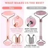 Face Massager Originele Jade Roller en Gua Sha Set Rollers Facial Roll 100 Natural Rose Quartz Massagers voor Skin Eyes Neck6484141